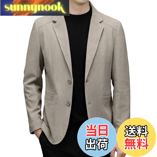 【送料無料】[netero] コーデュロイジャケット メンズ テーラードジャケット イージー コーデュロイ アウター ビジネス 無地 通勤 秋 冬 春 色：グレー、サイズ：XL