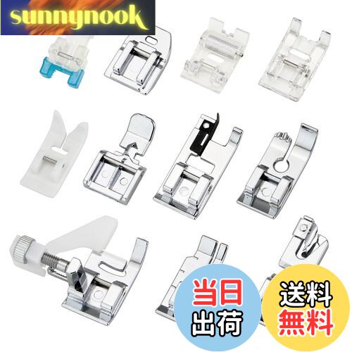 【送料無料】COOLBOTANG ミシン押さえ 11点セットアタッチメント 多機能 家庭用ミシン専用 実用縫い押さえ足