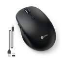 【送料無料】iClever ワイヤレスマウス デュアルモード 無線マウス Bluetooth type-C充電式 マウス 2.4GHz 静音 7鍵ボタン 800/1200/1600/2400 DPI 3台デバイス同時接続可能Windows XP/Vista/7/8/10、Mac、iPad OS、iOS、Android、ChromeOS対応 MD165 ブラック