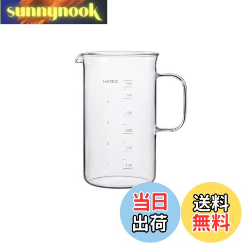 【送料無料】HARIO(ハリオ) ビーカーサーバー クラフツサイエンス 容量600ml 透明 計量メモリ付き 耐熱ガラス製 日本製 BV-600