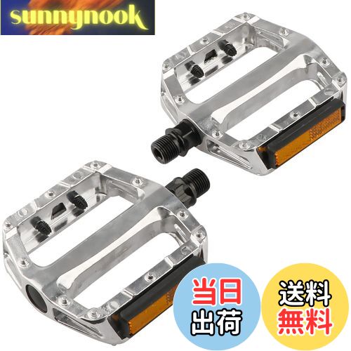 【送料無料】AVASTA 自転車ペダルアルミ合金 フラットペダル反射リフレクター付き マウンテンバイク ア..