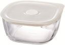 【送料無料】HARIO(ハリオ) 日本製 耐熱ガラス製 密閉保存容器・角 600ml BUONO kitchen KSTM-60-TW クリア