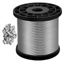 【送料無料】UYTON ワイヤーロープ 固定用 ステンレス(SUS304)製 直径1.5mm 長さ100m 台風対策 アルミスリーブ 継手 8文字型 100個入り 錆びにくい 工事 固定 地震対策 落下防止 林業 DIY フェンス 柵 台風対策 盗難防止物流用品 7×7構造 耐食性 耐温度性 非磁性