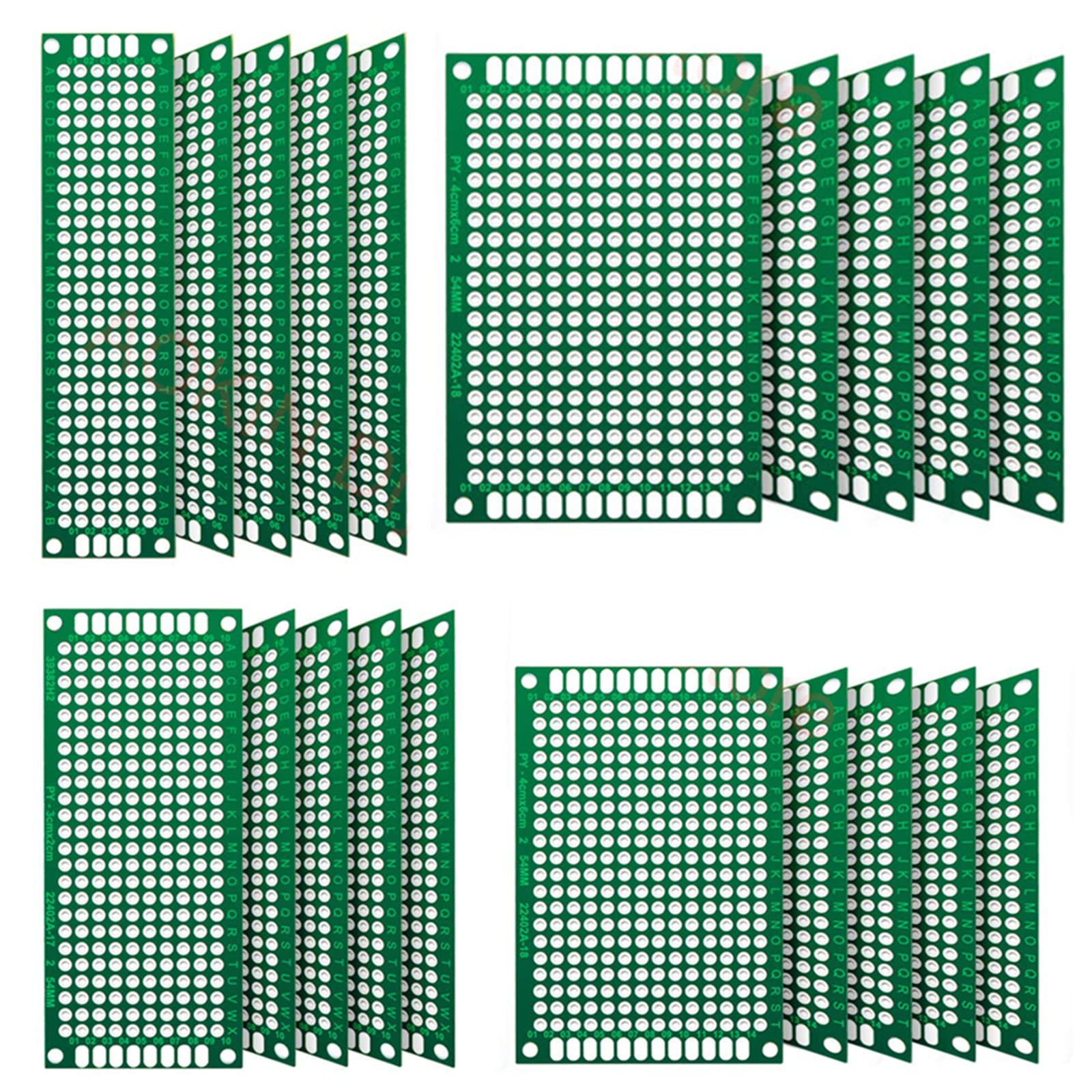 【送料無料】LIKENNY 小型 ユニバーサル基板 PCB 両面スズメッキ 電子回路基板 DIYはんだ付け用 実験プ..
