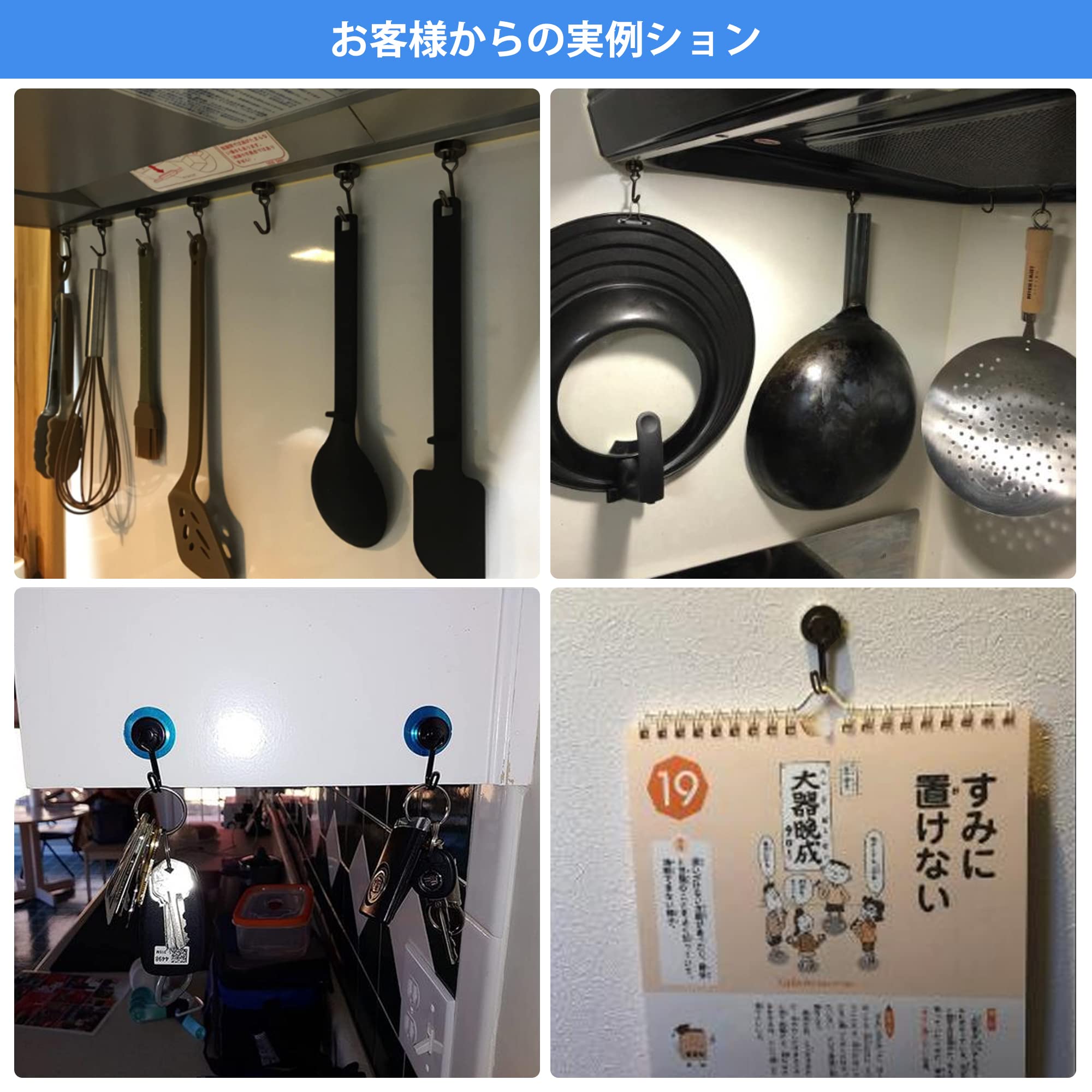 RHINOCATS マグネットフック 磁石フック 強力 磁石付き 四個セット 垂直耐荷重15kg 直径20mm お洒落 シンプル ステンレス製