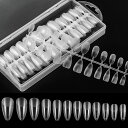 【送料無料】Annhua 240枚セット ネイルチップ 透明 アーモンド クリアネイルチップ ネイルちっぷ 練習用 付け爪 ネイル長さだしチップ 透明ネイルチップ 無地 超薄 ジェルチップ サンディング済み ネイル用品 ケース付き