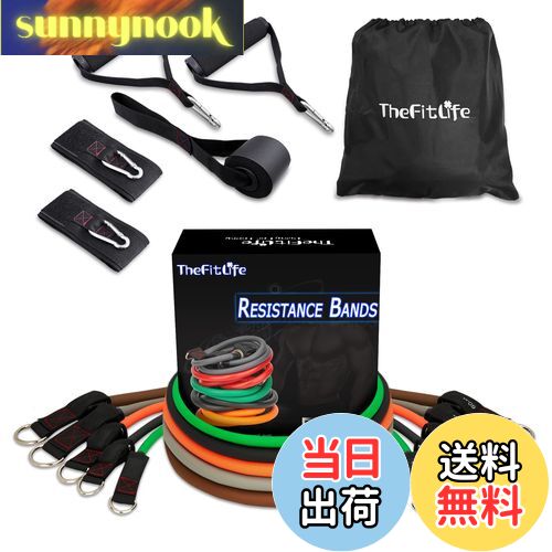 【送料無料】TheFitLife トレーニングチューブ チューブ トレーニング 筋トレチューブ (緑/黒/橙/灰/茶)