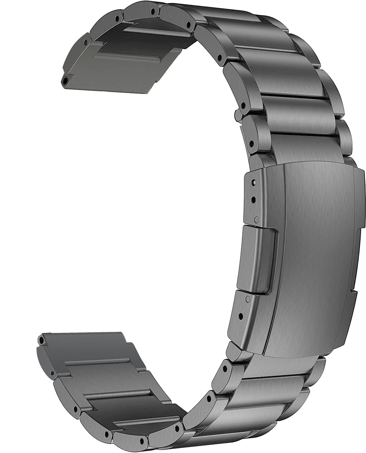【送料無料】MaKTech チタンバンド、20mm軽量ワンピースメタルリンクブレスレット、Samsung Galaxy Watch 7 FE 6 5 4,40/42/43/44/45/46/47mm,Huawei GT 4/3-41/42mmに対応 (スペースグレイ)