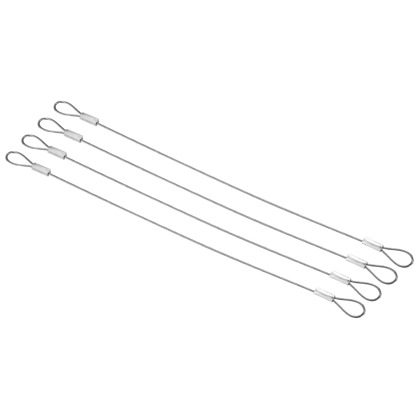 【送料無料】PATIKIL 20 cm 安全セキュリティケーブルワイヤー 4個 ステンレス鋼 20 cm x 1 mm 舞台照明ロープ ダブルループ付き DJ照明 荷物ロック用