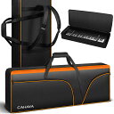 【送料無料】CAHAYA 76鍵用 キーボードケース 電子オルガンバッグ 12mm厚いパッド入り 600D オックスフォード布 防水 防塵 キーボードバッグ 3つの大容量ポケット 3枚の滑り止めマット 電子ピアノ用ソフトケース 耐衝撃性あり 耐摩擦性あり 耐久性あり 撥水生地 3Way多功能