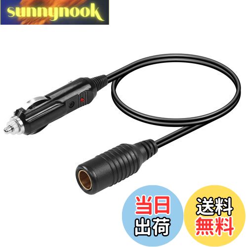 【送料無料】CERRXIAN 自動車シガレット点火器からDIN Hellaソケットへのコンバータケーブル 標準シガーライターオス-Hella/DINバイク充電メスインターフェイスケーブル内蔵10Aヒューズ 35CM