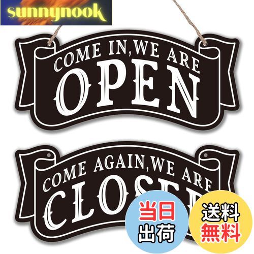 【送料無料】SUPERDANT オープン クローズ看板 ウェルカムボード玄関 店舗用看板プレート ヴィンテージ調?看板スタンド 木製看板?ブラック?看板ボード ...