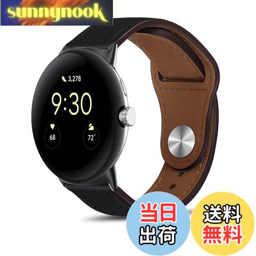 【送料無料】[HeeNia] レザーバンド Google Pixel Watch 3 41mm/Google Pixel Watch 2/Google Pixel Watch 対応 バンド 革 ストラップ スポーツバンド Google Pixel Watch 3 41mm/Pixel Watch 2/Pixel Watch 用 時計ベルト (ブラック)