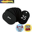 オープン工業 番号札 小判札 荷札 整理券 小 黒 25枚 1-25番 セット BF-70-BK