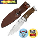 MOSSY OAK ナイフ アウトドアナイフ シースナイフ フルタング構造 全長225mm 天然ウッドハンドル 登山 キャンプ トレッキング 釣り 家庭用 DIY用 防災用 専用シース付き