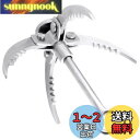 TRIWONDER グラップリングフックアウトド 登山フック 重力フック アンカーフック ステンレススチール 折りたたみ 牽引フック (シルバー - 4爪)