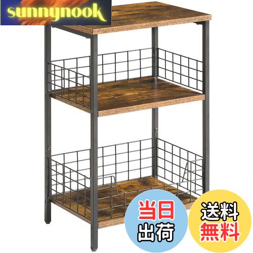 【送料無料】YMYNY サイドテーブル 3段 多機能 ヴィンテージ風 ナイトテーブル コーヒー テー ...