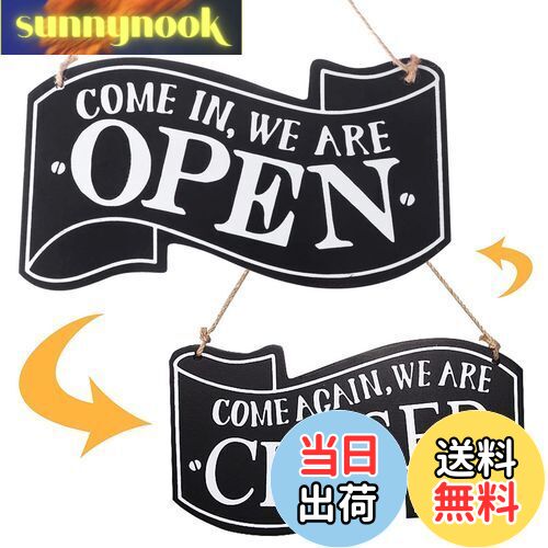 【送料無料】BTtime オープン クローズ open close プレート 木製 両面看板ボード サインプレート インテリア ひも付き リバーシブル オシャレ...