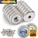 MAGXCENE 14個セット 超強力マグネット 直径20mm 穴・ネジ付き ネオジム磁石 ネオジウム 磁石 強力 マグネットフック キッチン DIY 浴室 室...