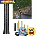 BINGFU ショートアンテナ 車用 AM FM アンテナ 8cm 汎用 高感度 マストカーボンファイバー スタビーカーアンテナ
