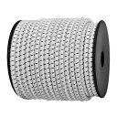 【送料無料】Abma Cord ショックコード バンジーコード 8mm 弾性 ゴム紐 ゴムロープ ストレッチコード 荷物固定 軽トラック ターポリン カーゴネット クラフト DIY用など(10M)-ホワイトブラック