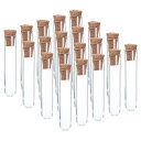PATIKIL 3 ml プラスチック試験管 コルク栓付き 20個 60 x 12 mm チューブ 科学 パーティーの装飾 キャンディービーズ保管 バスソルト研究用 クリア