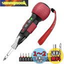 Yacooda 電動ドライバー 小型 強力 トルク3段階調整 【高い同心度・ビット振れ軽減】 電動4N.m 手動12N.m USB-C充電式 高輝度LEDライト 軽量 DIY 操作簡単 女性/初心者対応 電動ドリル ペン型 父の日 誕生日プレゼント レッド