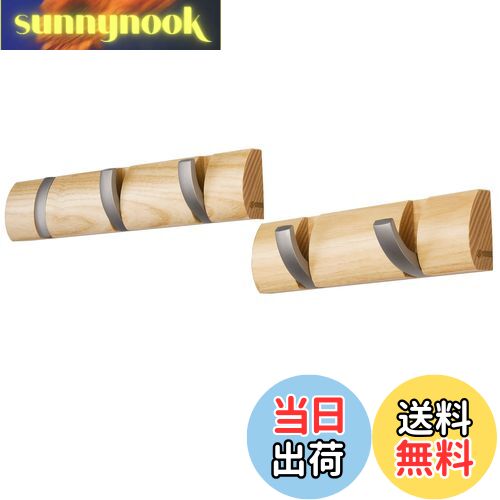 【送料無料】Love-KANKEI 壁掛けフック ウォールハンガー 整理整頓 アッシュウッド アルミ 収納フック 帽子掛け 洋服掛け コート掛け 2連+3連=5...