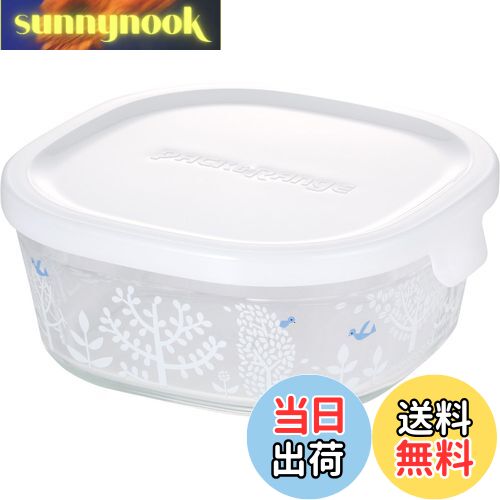 【送料無料】iwaki(イワキ) 耐熱ガラス 保存容器 シンジカトウ Petit bois 角型 S 450ml ごはん 1膳 パック&レンジ B3240-SNC1