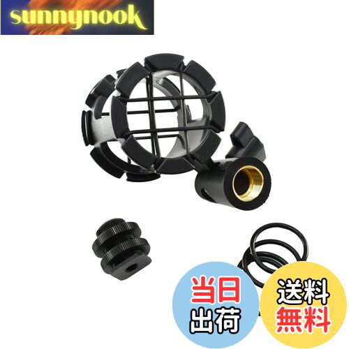 【送料無料】AORO マイクショックマウント マイクホルダー カメラシューズとボンポール用 振動防止 角..