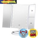 Vidafelic 化粧鏡 卓上 化粧ミラー 鏡 21個LED 拡大鏡 2/3倍 明るさ調節可能 180°回転 単4電池&USB 2WAY給電 三面鏡 卓上 女...