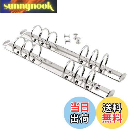 【送料無料】heyous 2個 A5 ノート 6穴リングバインダーメカニズム 直径3cm シルバーカラー メタルクリップリングバインダー DIY フィルペーパー ストレージフォルダーアクセサリー