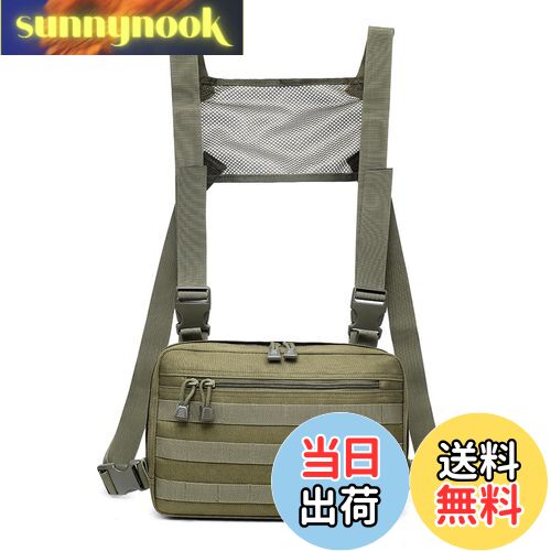 【送料無料】TRIWONDER チェストバッグ 多機能 戦術チェストバッグ ヒップホップ ファッション チェストリグバッグ サバイバルゲーム クライミング ボデ...