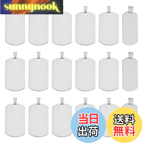 【送料無料】[UNICRAFTALE] 30枚 43mm ネームタグ 304ステンレススチール製ブランクタグペンダント 空..