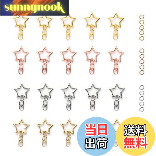 【送料無料】YFFSFDC キーホルダー金具 20個 回転カン付き ワンタッチキーホルダー カワイイ DIY用パーツ 手作り キーリング シルバー ゴールドなど...
