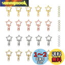 YFFSFDC キーホルダー金具 20個 回転カン付き ワンタッチキーホルダー カワイイ DIY用パーツ 手作り キーリング シルバー ゴールドなど4色 (星 ...