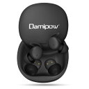 Damipow 寝ホン ワイヤレス 睡眠用イヤホン 超小型 寝ながら 完全ワイヤレスイヤホン 【昼夜兼用イヤホン】カナル型 高遮音性 痛くない 柔軟性高 マイク内蔵 ハンズフリー通話 左右分離型 片耳/両耳 自動ペアリング Type‐C充電 iOSとAndroidに対応 黒