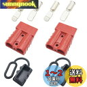 バッテリーコネクタ, CESFONJER 50A 600V バッテリークイックコネクトディスコネクトコネクター,車、ボート、キャラバン、キャンパー用 (6-10 AWGワイヤに適合,赤)