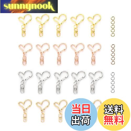 【送料無料】YFFSFDC キーホルダー金具 20個 回転カン付き ワンタッチキーホルダー カワイイ DIY用パーツ 手作り キーリング シルバー ゴールドなど...