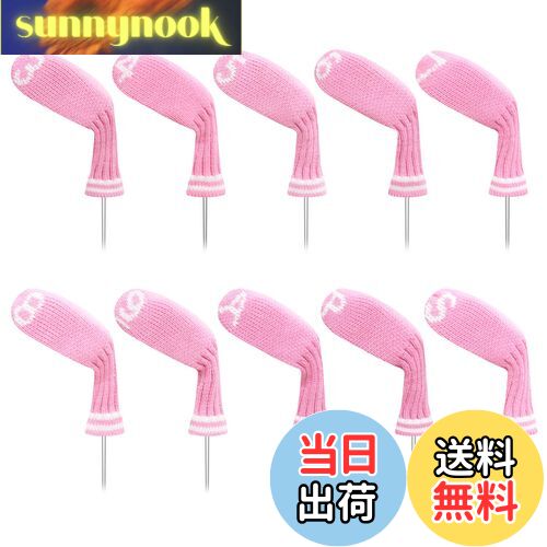 【送料無料】LeFeng ニットゴルフアイアンヘッドカバー10個セット 3-9/A/P/S セット - 軽量で丈夫な素材 - 複数のパターンのゴルフクラブヘッド...