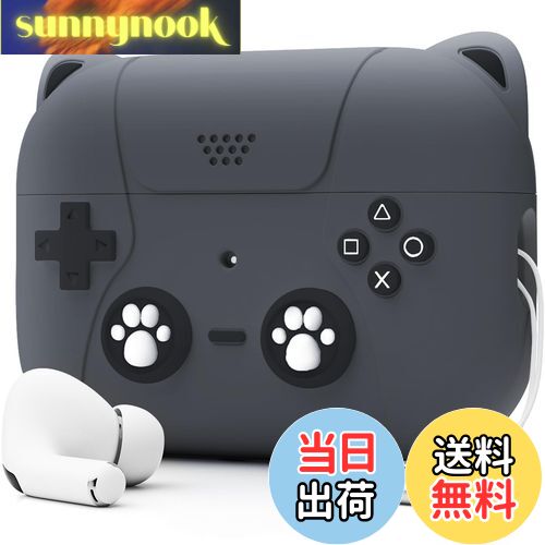 【送料無料】NIUTRENDZ AirPods Pro2 ケース かわいい エアーポッズプロ2 ケース 猫とゲーム機のデザイ..