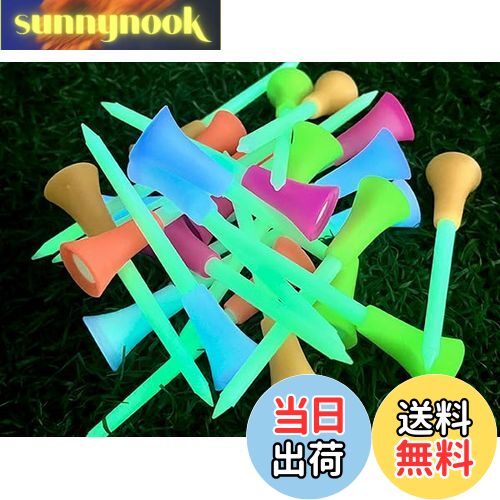 【送料無料】Crestgolfゴルフティー ゴルフ ティー ロング 夜光るショートティー 83mm 20本入 発光ゴルフ ティー 紛失を防ぐ プラスチックティー...