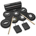 POGOLAB 電子ドラムセット 7パッド ドラムキット Bluetooth機能付き ロールアップドラム 練習パッド Midiドラムキット スピーカー内蔵 充電...