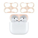 【2024強化版】AMAPC for AirPods 4 ダストガード エアーポッズ 4用 ガードカバー 故障防止 吸着 ほこり ゴミ 金属製 侵入防止 防塵 粉塵防止 ローズゴールド 4枚(2セット)