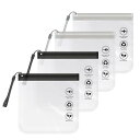 【送料無料】happykau 透明ポーチ 4枚セット 機内持ち込み 液体 袋 透明バッグ 旅行化粧バッグ ジップロックトラベル 液体が漏れない 多機能 防水洗浄...