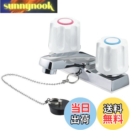 【送料無料】SANEI(サンエイ) ツーバルブ洗面混合栓 一般地・寒冷地 共用形 ゴム栓付き 取付ピッチ102mm K51-W