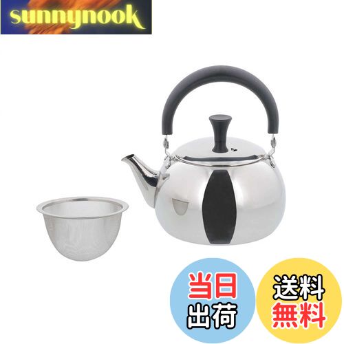 【送料無料】ベストコ ティーポット 急須 ステンレス製 茶こし付き トップハンドル 1.0L 大容量 ミラー..