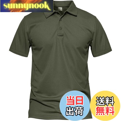 【送料無料】[KEFITEVD] ポロシャツ メンズ ミリタリー 半袖 tシャツ 速乾 襟付き ゴルフシャツ ストレ..