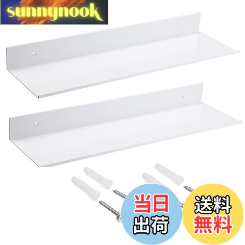 【送料無料】Sumnacon ウォールシェルフ 壁付け 壁飾り棚 アルミニウム ねじ収納ラック 浴室ラック キッチン 40cm (ホワイト)