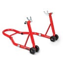 【送料無料】Donext バイクスタンド リア メンテナンススタンド 後輪用 整備用 耐荷重340kg 750LBS キャスター付き U型 レッド